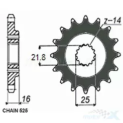 Zębatka przednia SUNSTAR  SUNF415  14 zębów