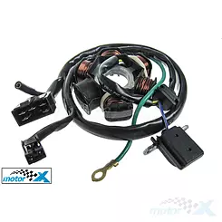 Stator iskrownik, stojan alternatora, 6 cewek, 5 pinów męskich, 6 przewodów TransWorld Honda / Kymco / Daelim 50 2T AC