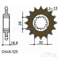 Zębatka przednia Sunstar  SUNF411  15 zębów