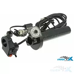 Rollgas SSP CNC Type, krótki skok, czarny (z przełącznikami i linką gazu)