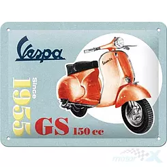 Tablica, plakat 15x20 cm, tłoczona blacha, vespa gs150 Nostalgic Art 26231