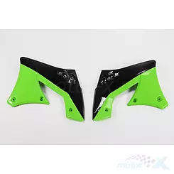 Osłony chłodnicy czarno-zielone UFO Plast Kawasaki KXF 250 09-11