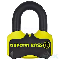 Blokada tarczy hamulcowej / kłódka 16mm czarna-żółty fluo Oxford Boss16