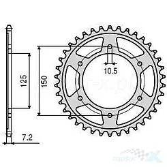 Zębatka tylna 525 44 zęby Sunstar 4454 (JTR899)
