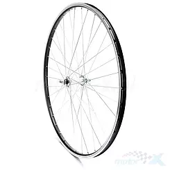 Felga przednia, koło rowerowe 28", obręcz czarna MTB ROMET 6005, szlif, piasta JOY-733/753, szprychy ocynk