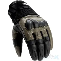 Rękawice motocyklowe, wodoodporne, zielone, LS2 Octane WP Leather Man