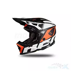 Kask offroad UFO Plast Motocross Echus Black-White-Orange