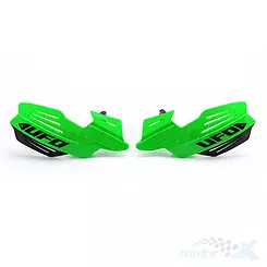 Osłony dłoni uniwersalne, handbary, zielone czarne z mocowaniem, UFO Plast VULCAN PM01650026
