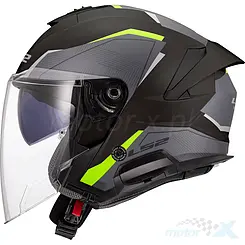 Kask otwarty LS2 OF618 Verso II Air Czarno-Żółty Neon Matowy