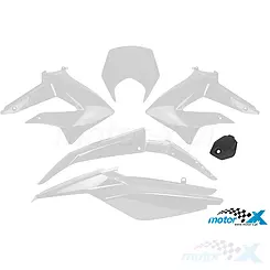 Komplet plastików TNT, 6 elementów, biały, Derbi Senda DRD 10- / Gilera RCR, SMT 11-