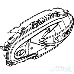 Pokrywa paska napędowego, srebrny matowy J2P, Kymco Xciting 400