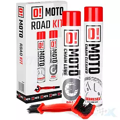 Zestaw do czyszczenia i smarowania łańcucha O!-MOTO Road Chain Care and Protection 2+1