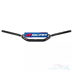 Kierownica czarna z poprzeczką i niebieską gąbką, FATBAR 28.6mm, Scar Racing MCGRATH/SHORT S9272BL