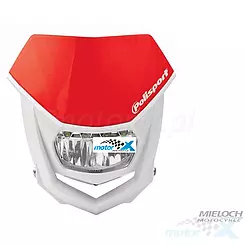 Lampa przednia, reflektor, żarówka LED, czerwony CR 04, Polisport Halo