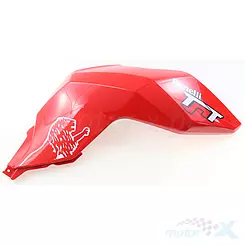 Osłona zbiornika paliwa prawa, czerwona, naklejka Tornado Naked  Benelli TNT 125 Euro 4