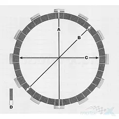 Przekładki tarcz sprzęgła, 8 sztuk, Prox 16.S54009 (P111-8) KTM 450/525SX-EXC '04-05, 525SMR '04-05