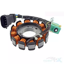 Stator iskrownik, stojan alternatora, 12 cewek kostka 3 piny RMS Vespa LX 50 4T / Scarabeo 50 4T