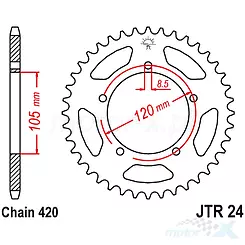 Zębatka tylna 420 55 zębów JTR24