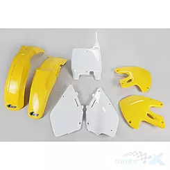 Zestaw osłon nadwozia żółto-biały UFO Plast Suzuki RM 125 / 250 99-00