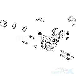 Zacisk hamulcowy przedni lewy srebrny NJA Kymco Maxxer / MXU