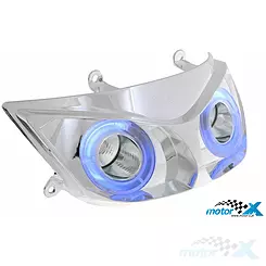 Reflektor przedni Revo Double Optic, chrom, Aprilia SR 1997- / CPI Popcorn / Generic Cracker