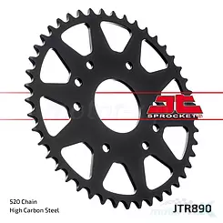 Zębatka tylna 520 42 zęby, czarna, JT Sprockets JTR890