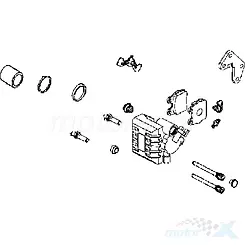Zacisk hamulcowy przedni prawy srebrny NJA Kymco Maxxer / MXU