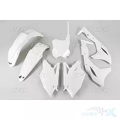 Zestaw osłon nadwozia biały UFO Plast Kawasaki KXF 250 17'