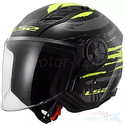 Kask otwarty LS2 OF616 Airflow II Brush Czarny-Żółty Hi-Vis