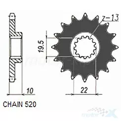 Zębatka przednia Sunstar  SUNF323  15 zębów