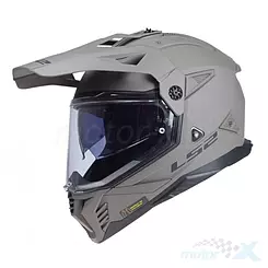 Kask motocyklowy offroad z szybą i blendą, LS2 MX702 Pioneer II Solid Sand Matowy