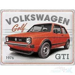 Tablica, plakat 30x40 cm, tłoczona blacha, vw golf gti 1976 Nostalgic Art 23341