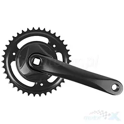 Mechanizm korbowy, 1 rzędowy, aluminiowy, 38 zębów, czarny