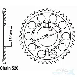 Zębatka tylna SUNSTAR STALOWA SUNR1-3485 43 zęby