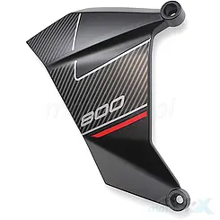 Osłona chłodnicy lewa, czarna 010Z, z naklejkami, QJMotor SRT 800 S / SRT 800 SX