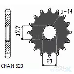 Zębatka przednia Sunstar  SUNF345  12 zębów