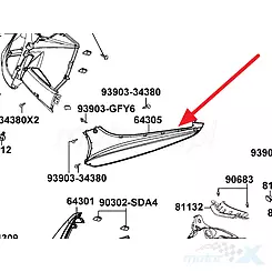 Osłona progowa prawa pomarańczowa 41P Kymco Super 8