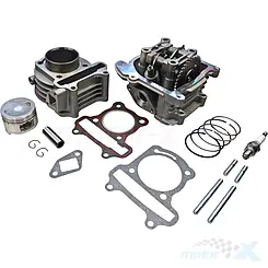 Cylinder kompletny z głowicą 47.00mm 80cc, bez EGR, czujnik temperatury, 139QMB/QMA (GY6 50) 4T