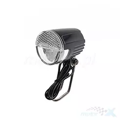Lampa rowerowa przednia na prądnice z podtrzymaniem