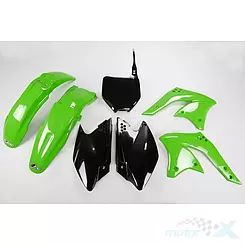 Zestaw osłon nadwozia zielono-czarny UFO Plast Kawasaki KXF 250 08'