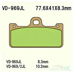 Klocki hamulcowe Vesrah Organic VD-969RJL