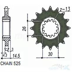 Zębatka przednia Sunstar  SUNF410  17 zębów