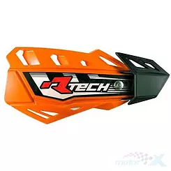 Osłony dłoni uniwersalne, handbary, pomarańczowe, 2 rodzaje mocowań do kierownicy i manetek, Racetech FLX CROSS/ENDURO KITPMFLAR00