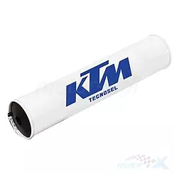 Osłona poprzeczki kierownicy, biała, logo KTM, Blackbird 