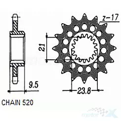 Zębatka przednia Sunstar  SUNF347  14 zębów