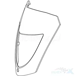 Osłona przednia górna, biała z naklejką, Keeway TX 65501D04010Z