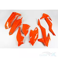 Zestaw osłon nadwozia pomarańczowy fluo UFO Plast KTM EXC / EXC-F 17-19