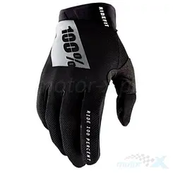 Rękawice motocyklowe offroad, czarne, 100 Percent (100%) Ridefit