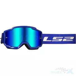 Gogle motocyklowe, LS2 Charger Blue, szyba lustrzana + jasna