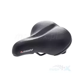 Siodełko rowerowe, czarne, duże, elastomer, Leoshi